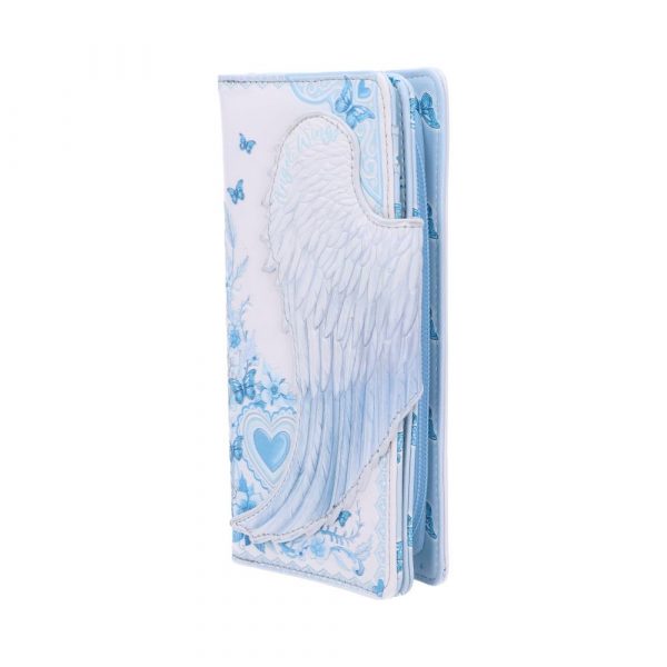 White Angel Wings Embossed Purse 18.5cm - Image 2