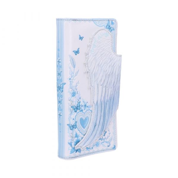 White Angel Wings Embossed Purse 18.5cm - Image 4