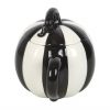 Black and White Striped Pumpkin Lidded Mug - Image 3