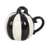 Black and White Striped Pumpkin Lidded Mug - Image 4