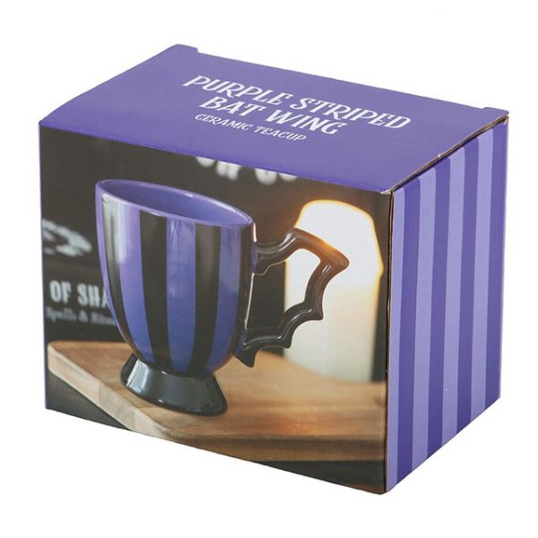 Purple Striped Bat Wing Teacup - Image 3