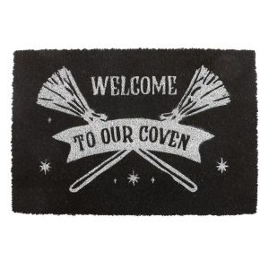 Black Welcome to Our Coven Doormat