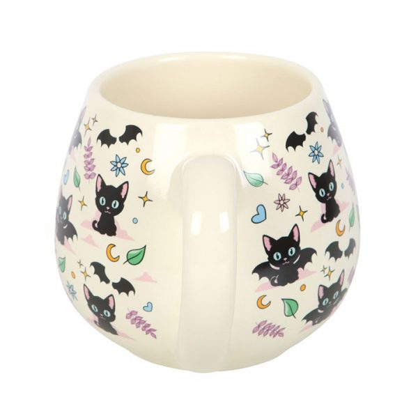Cute and Creepy Cat Print Rounded Mug - Image 2