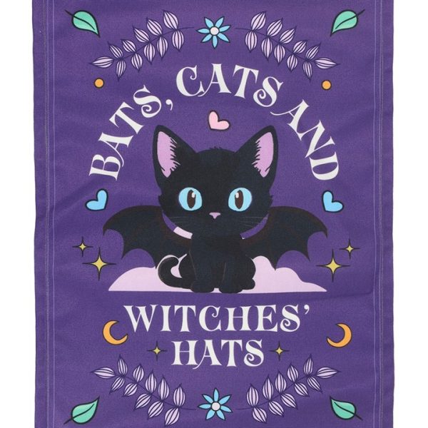 Bats, Cats and Witches Hats Fabric Wall Hanging - Image 2