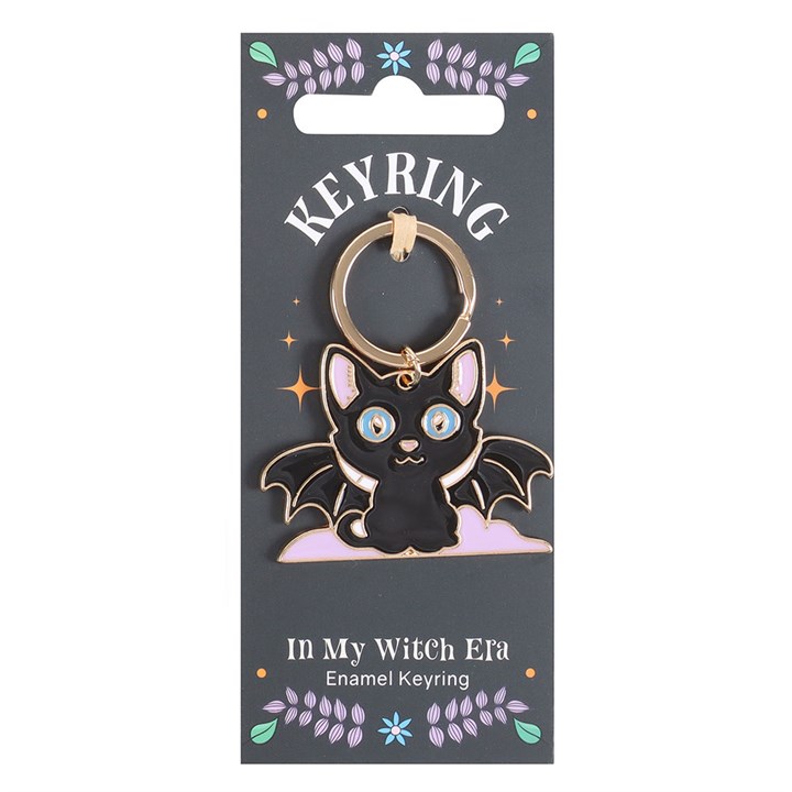 In My Witch Era Bat Cat Enamel Keyring