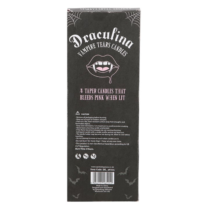 Set of 4 Pink Vampire Tears Taper Candles - Image 2