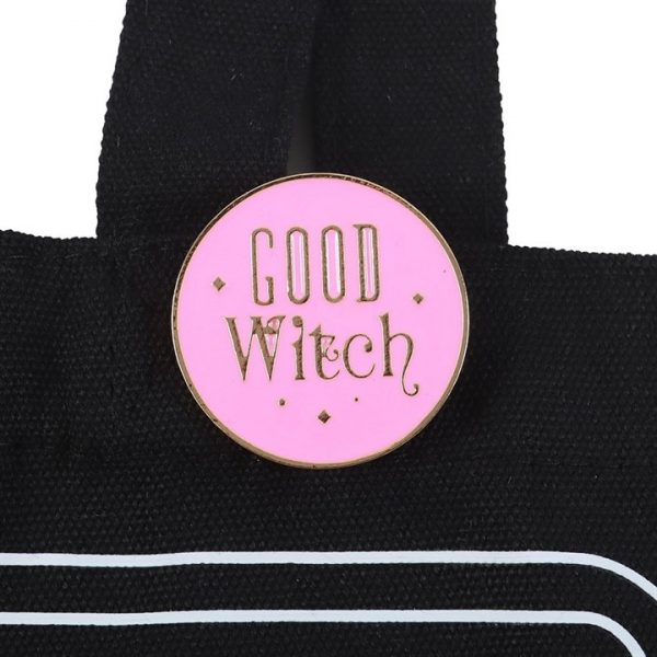 Good Witch Social Club Polycotton Tote Bag with Pin Badge - Image 3
