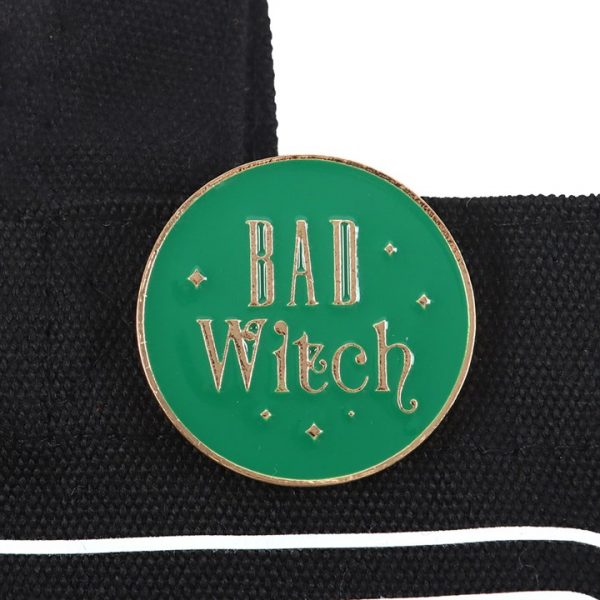 Bad Witch Social Club Polycotton Tote Bag with Pin Badge - Image 4
