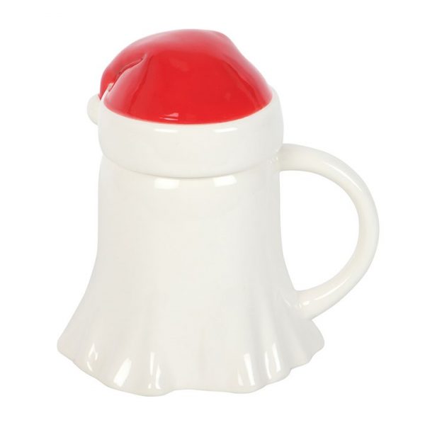 Ghost Shaped Mug with Santa Hat Lid - Image 4