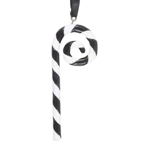 Black and White Candy Cane Hanging Ornament - Image 2