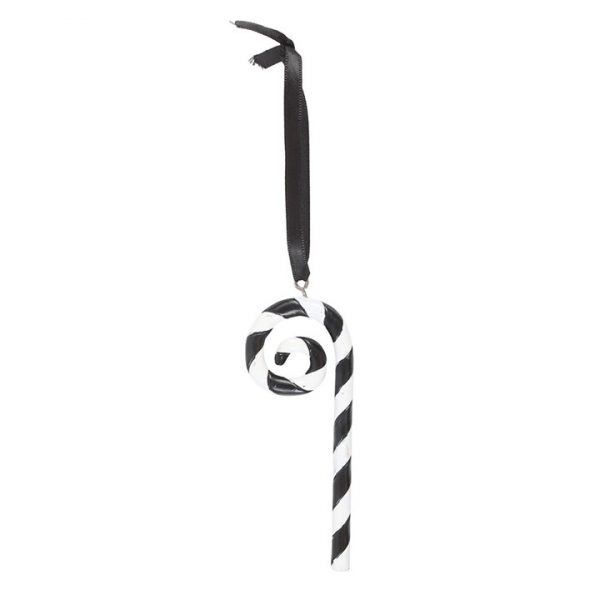 Black and White Candy Cane Hanging Ornament - Image 3