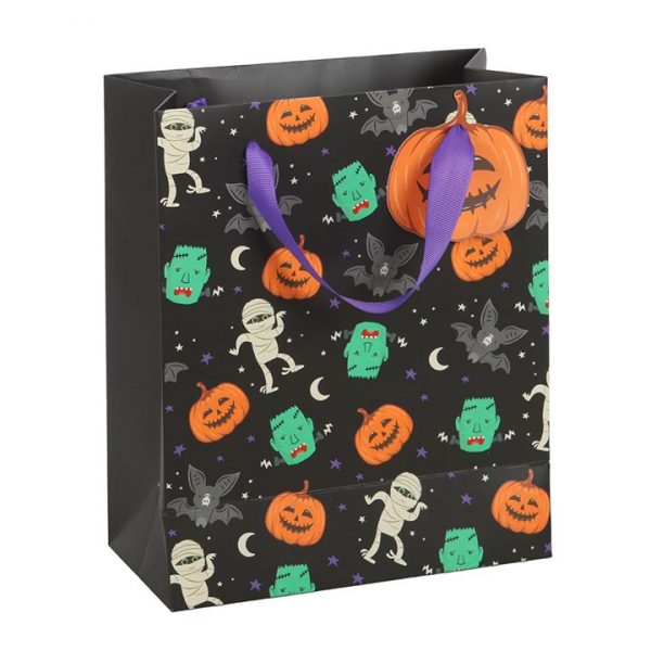 23cm Medium Monster Mash Print Gift Bag - Image 2