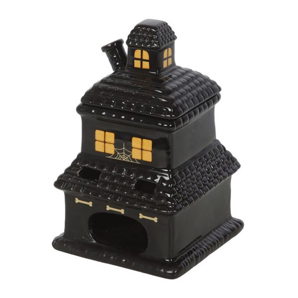 Black Haunted House Oil Burner and Wax Warmer - Image 4