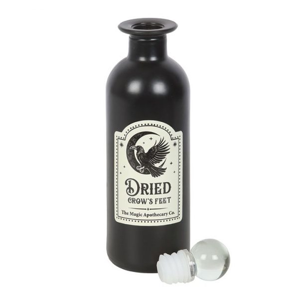 Dried Crow's Feet Decorative Glass Potion Bottle - Image 2