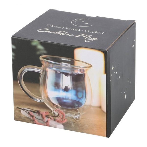 Clear Double Walled Glass Cauldron Mug - Image 4