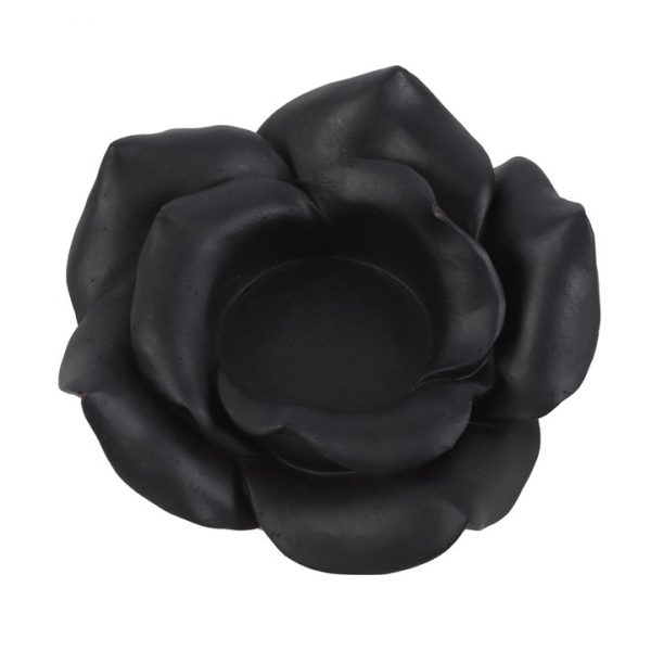 Black Rose Resin Tealight Candle Holder - Image 3