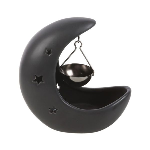 Black Crescent Moon Hanging Oil Burner - Image 3