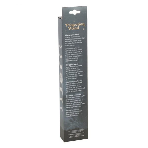 Protection Black Obsidian Crystal Wand with Pouch - Image 2