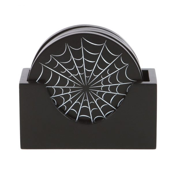 Black Spiderweb Coaster Set - Image 2