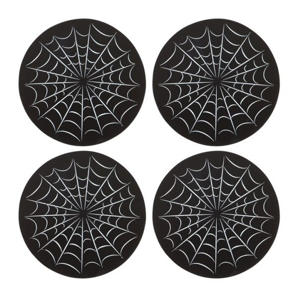 Black Spiderweb Coaster Set - Image 3