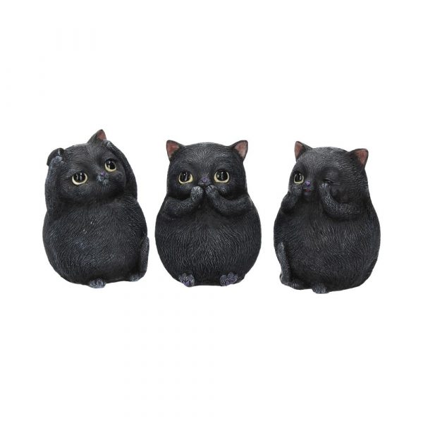 Three Wise Fat Cats 8.5cm See No, Hear No, Speak No