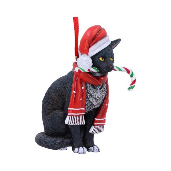 Candy Cane Cat Hanging Ornament (LP) 9cm - Image 4