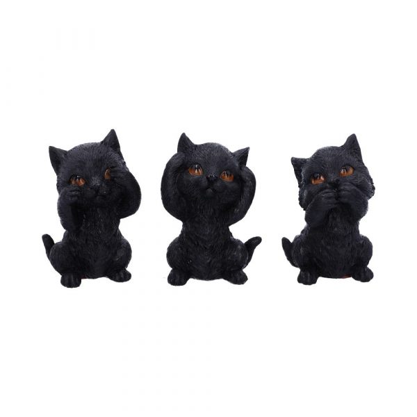 Three Wise Kitties 8.8cm See No, Hear No, Speak No