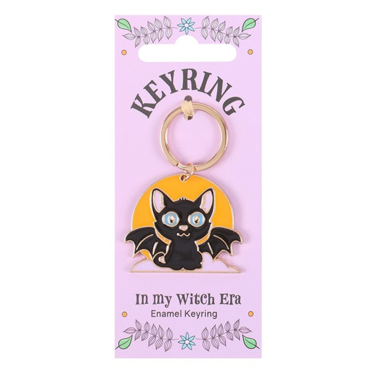 In My Witch Era Bat Cat and Moon Enamel Keyring - Image 2
