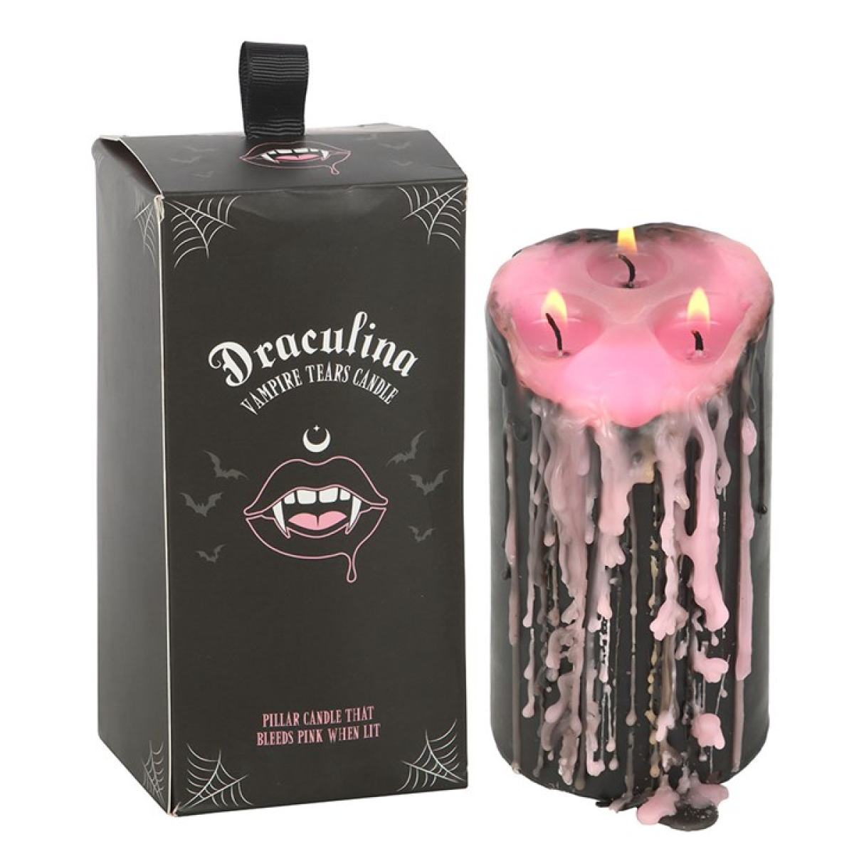 Large Pink Vampire Tears Pillar Candle - Image 2