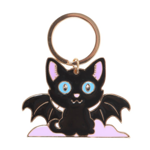 In My Witch Era Bat Cat Enamel Keyring