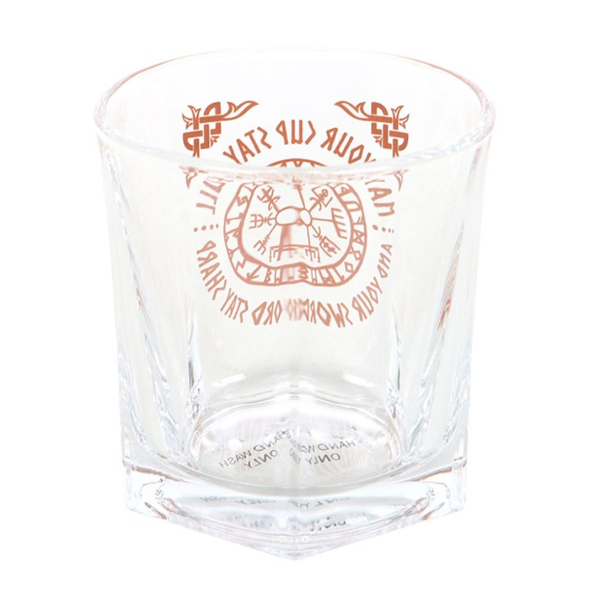 Viking Compass Lowball Drinking Glass with Coaster - Image 3