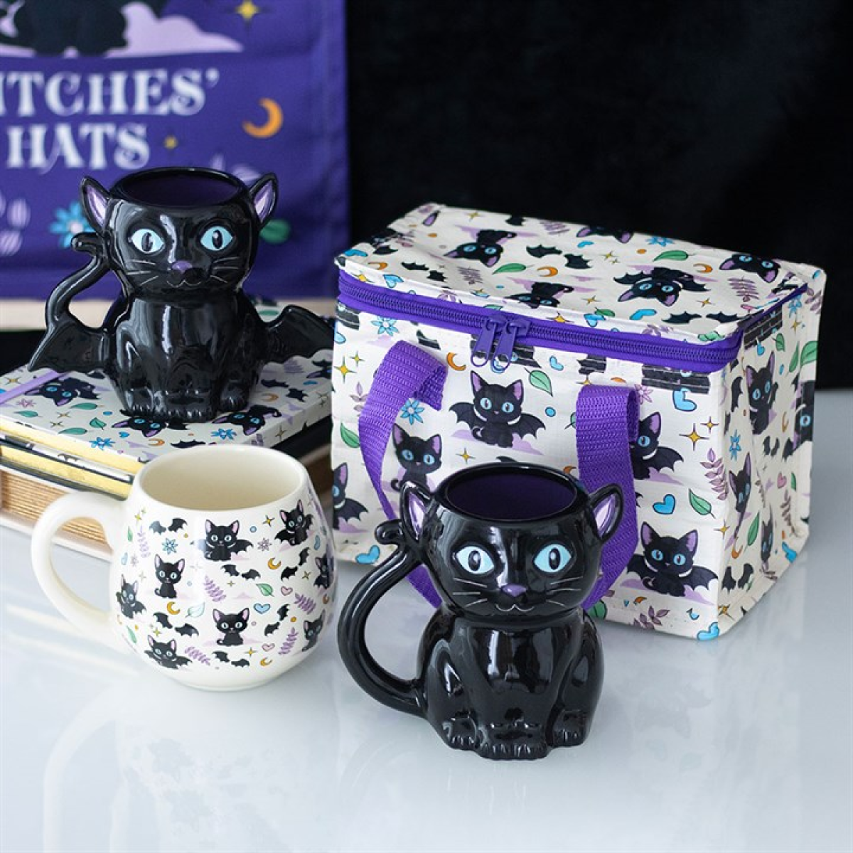 Cute and Creepy Bat Cat Mug - Image 5