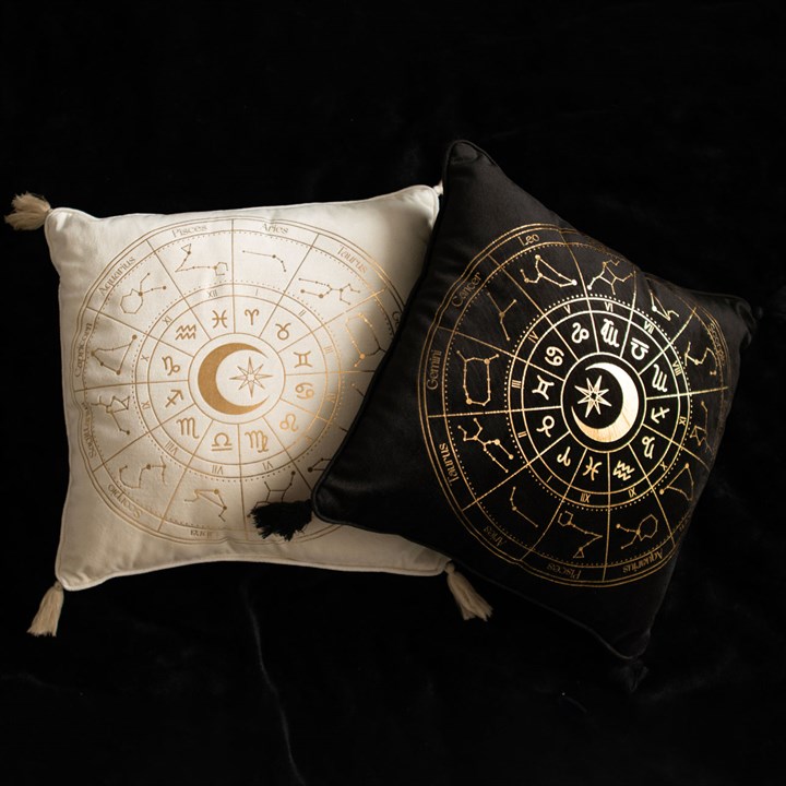35cm Square Black Astrology Wheel Cushion - Image 5
