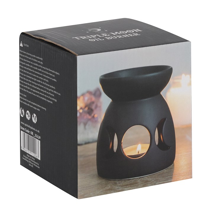 Black Triple Moon Cut Out Oil Burner - Image 3