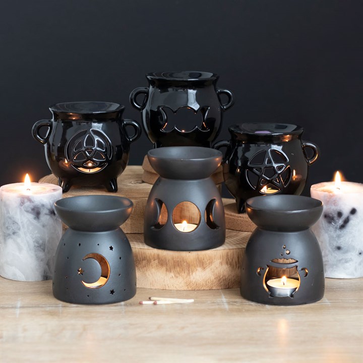 Black Triple Moon Cut Out Oil Burner - Image 5