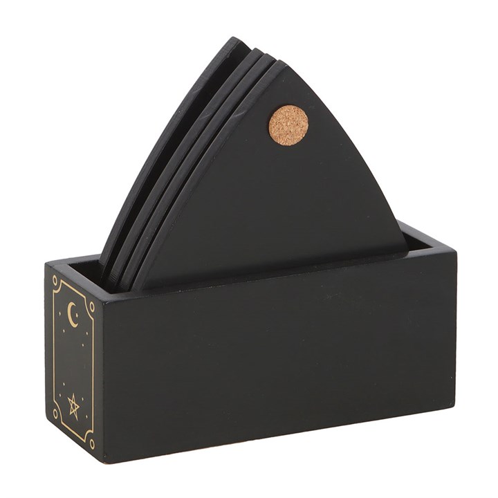 Black Talking Board Planchette Coaster Set - Image 3