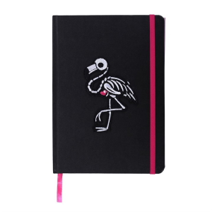 Flamin-goth A5 Notebook with Patch and Sticker Sheet