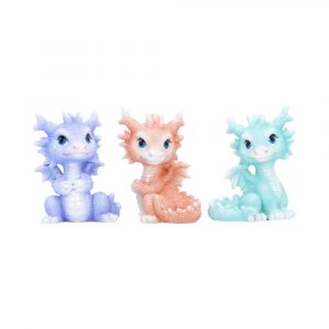 Coralscale Hatchling Dragon Figurines Set of 3 9cm